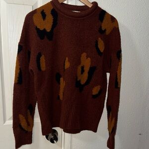 Madewell Brown and Black Floral Sweater